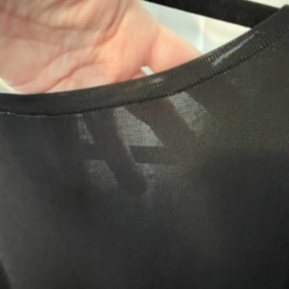 Emma James Black Top Decorative Round Neck Short Sleeve Size Large (L) - Picture 6 of 7